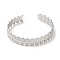 Non-Tarnish 304 Stainless Steel Leaf Open Cuff Bangles, Jewelry for Women, Stainless Steel Color, Inner Diameter: 2-1/4 inch(5.55cm)