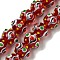 Handmade Lampwork Beads Strands, Bumpy, Round, Red, 13.5~15mm in diameter, Hole: 1.2~1.4mm