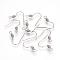 Tarnish Resistant 304 Stainless Steel Earring Hooks, Ear Wire, with Horizontal Loop, Stainless Steel Color, 18~19x19x3mm, 9 Gauge, Hole: 2mm