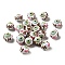 Hand Painted Acrylic with Enamel Beads, Hand Drawn Beads, Dark Sea Green, 14.5~15.5x16.5~21.5x16~20mm, Hole: 2~2.8mm