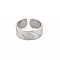 Non-Tarnish 304 Stainless Steel Textured Open Cuff Ring for Women, Stainless Steel Color, US Size 9 1/2(19.3mm)