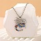 Alloy Colorful Rhinestone Pendant Necklaces for Kid, Platinum, Dragon, 19.69 inch(50cm)