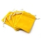 Velvet Drawstring Bags, Rectangle Organza Gift Jewelry  Pouches, Gold, 9x7cm