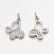Brass Micro Pave Cubic Zirconia Butterfly Pendants, Cadmium Free & Nickel Free & Lead Free, Platinum, 14x12x2mm, Hole: 3mm
