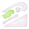 Plastic Rulers Kit, Sewing Tools, including Scissor, Needle, White, 180x360x5mm
