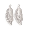 Tarnish Resistant 304 Stainless Steel Pendants, Leaf, Stainless Steel Color, 26x10x1.5mm, Hole: 1.6mm