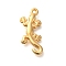 Ion Plating(IP) 304 Stainless Steel Pendants, Gecko Charm, Real 18K Gold Plated, 27x12x3.4mm, Hole: 2mm