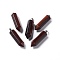 Dyed & Heated Natural Red Tiger Eye Double Terminated Pointed Pendants, with Platinum Tone Brass Findings, Bullet, 39x10x10mm, Hole: 3x6mm