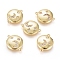 Brass Micro Pave Cubic Zirconia Links connectors, Long-Lasting Plated, Flat Round with Mood, Clear, Real 18K Gold Plated, 17x13x2.5mm, Hole: 1mm