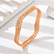 Real 18K Gold Plated Brass Bangles, Leaf, Inner Diameter: 2-3/8 inch(6cm)