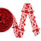 Polyester Grosgrain Ribbon, Musical Note Pattern, Red, 1-1/8