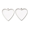 Non-Tarnish 304 Stainless Steel Open Back Bezel Heart Pendants, For DIY UV Resin, Epoxy Resin, Pressed Flower Jewelry, Stainless Steel Color, 32x30x3mm, Hole: 2.2mm, Inner Diameter: 26x28mm