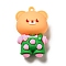 PVC Plastic Big Pendants, Bear Charm, Green, 50x31x23mm, Hole: 3mm