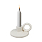 SUPERFINDINGS Porcelain Candle Holder Round Candlestick Base with Handle White Candle Holder Decorative Candle Display Stand,12.3x10.7x6.7cm,Inner Diameter: 2.3cm