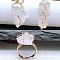 Wire Wrapped Nuggets Natural Quartz Crystal Pendant Necklace & Cuff Bangle & Rings Sets, Alloy Jewelry Sets, Golden, 18.90~49.69 inch(480mm)