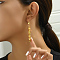 Stylish High-End Star Tassel Brass Hoop Earrings, Real 18K Gold Plated, 73x10mm