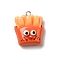 Resin Pendants, with Platinum Iron Findings, Imitation Food, Fried Chips, 23.5x20x10mm, Hole: 2mm