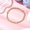Bohemian Style Glass Seed Bead Stretch Bracelets, Brass Butterfly Beads Bracelets for Women, Light Green, Inner Diameter: 2-1/8 inch(5.5cm)