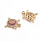 Brass Micro Pave Cubic Zirconia Pendants, Sea Turtle, Colorful, Golden, 23x18.5x6.5mm, Hole: 2.5mm