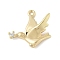Brass Micro Pave Cubic Zirconia Pendants, Cadmium Free & Nickel Free & Lead Free, Dove of Peace, Real 14K Gold Plated, 15.5x16.5x5mm, Hole: 1.4mm