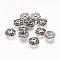 4-Petal Tibetan Style Alloy Flower Bead Caps, Cadmium Free & Nickel Free & Lead Free, Antique Silver, 8x8x2mm, Hole: 2mm