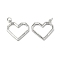 Brass Micro Pave Cubic Zirconia Pendants, Cadmium Free & Nickel Free & Lead Free, with Jump Ring, Faceted Heart Charms, Platinum, 21x23x2mm, Hole: 3.5mm
