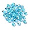 AB Color Plated Glass Beads, Faceted Rondelle, Dark Turquoise, 6x4mm, Hole: 1.4mm
