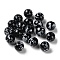 Printed Opaque Acrylic Round Beads, Black, 10x9mm, Hole: 2.2mm, about 961pcs/500g