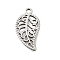 304 Stainless Steel Pendants, Leaf Charm, Anti-Tarnish, Stainless Steel Color, 20.5x11x2mm, Hole: 1.6mm