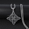 Viking Triskelion Knot 201 Stainless Steel Pendant Necklaces for Men, Stainless Steel Color, 23.62 inch(60cm)