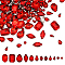 AHANDMAKER 120 Pcs Sew on Glass Rhinestones, Flatback Sewing Claw Rhinestones with Silver Prong Settings, Red Sew on Crystal Gems for DIY Crafts, Clothes Sewing, Jewelry Making, Mixed Shapes