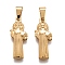304 Stainless Steel Pendants, Saint, Golden, 25x10x2mm, Hole: 3mm