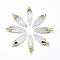 Natural Quartz Crystal Pointed Pendants, Rock Crystal Pendants, with Brass Findings, Faceted, Bullet, Golden, 25~27x8mm, Hole: 2mm