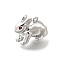 Brass Micro Pave Cubic Zirconia Pendants, Rabbit Charms, Platinum, 9x13.5x7mm, Hole: 0.9mm