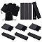 4Pcs Velvet Jewelry Storage Pouches, Drawstring Bags, with 12Pcs 3 Styles Cardboard Boxs, Rectangle, Black, Bag: 10x8x0.4cm, Box: 7.8~21x4~8x1.7~3.1cm, 4pcs/style