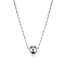 925 Sterling Silver Round Pendant Necklaces, Platinum, 13.39 inch(34cm)