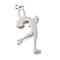 Anti-Tarnish 304 Stainless Steel Pendants, Laser Cut, Roller Gymnast Charm, Stainless Steel Color, 37.5x17x1.5mm, Hole: 1.5mm