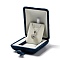 Rectangle Velvet Necklace Boxes, Jewelry Pendant Necklace Gift Case with Iron Snap Button, Marine Blue, 9.15x7.55x3.6cm