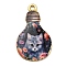 Alloy Pendant, Lead Free & Cadmium Free & Nickel Free, Lamp Bulb with Cat Shape, Dark Salmon, 28x17x1.5mm, Hole: 1.8mm