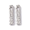 Brass Pendants, Cadmium Free & Nickel Free & Lead Free, Rectangle, Real Platinum Plated, 23x4.5x3mm, Hole: 2mm