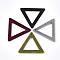Flocky Acrylic Pendants, Triangle, Mixed Color, 28x32x2mm, Hole: 1.5mm