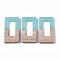 Resin & Walnut Wood Pendants, Rectangle, Light Sky Blue, 38x19.5x4mm, Hole: 2mm
