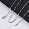 Brass Figaro Chains Necklaces for Women, With 304 Stainless Steel Lobster Clasp, Rack Plating, Lead Free & Cadmium Free, Long-Lasting Plated, Platinum, 17.48 inch(44.4cm)