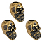 FINGERINSPIRE 3 Pcs Skull Knife Lanyard Bead 22x11x14 mm Hole 5mm Skull Lanyard Bead Hand Casted Copper Skull Charm DIY EDC Knife Beads for Knives Pendant Flashlight Knuckles Bracelet Parachute Cord