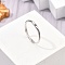 Rhodium Plated 925 Sterling Silver Adjustable Rings, Platinum, Twelve Constellations, Gemini, 2mm, Inner Diameter: 16mm