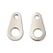 Brass Chain Extender Connectors, Lead Free & Cadmium Free, Platinum, 9x5x0.5mm, Hole: 1.2mm and 2.5mm
