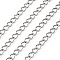 Tarnish Resistant 304 Stainless Steel Curb Chains, with Spool, Unwelded, Stainless Steel Color, 5x3.8x0.8mm, about 82.02 Feet(25m)/roll