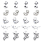 100Pcs 5 Style Tibetan Style Alloy Pendants, Cadmium Free & Nickel Free & Lead Free, Fox, Antique Silver, 15~23.5x12~20x2.5~4mm, Hole: 1.2~2mm, 20pcs/style
