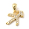 925 Sterling Sliver Micro Pave Clear Cubic Zirconia Pendants, Twelve Constellations Charms, Golden, Sagittarius, 10~16x10~15.5x1.5~2mm, Hole: 2.5x5mm