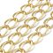 Oxidation Aluminum Textured Curb Chains, Unwelded, with Spool, Golden, 24x18.5x2.5mm, about 49.21 Feet(15m)/Roll